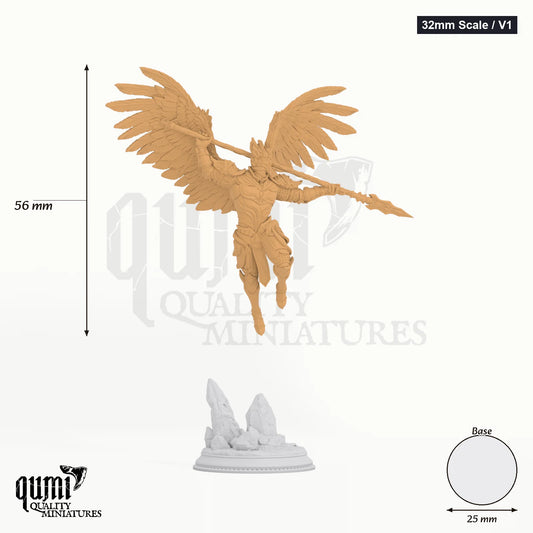 Angels of Syelden Tabletop-Miniatur (32mm Scale / V1) - 56 mm hoch, 25 mm Base - DM Stash 3D-Druck von Qumi