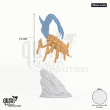 Ashqarid Sand Strider tabletop miniature (32mm scale) - 75 mm tall, 51 mm base, 2+1 part assembly - DM Stash 3D print by Qumi