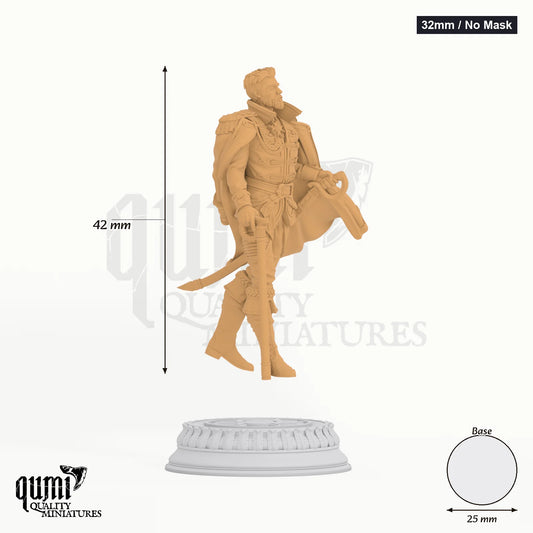 Vampire General Benoit Blood Eyes Tabletop-Miniatur (32mm / No Mask) - 42 mm hoch, 25 mm Base - DM Stash 3D-Druck von Qumi