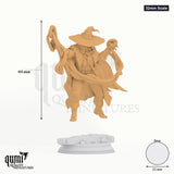 Big Hat Harrison tabletop miniature (32mm Scale) - 44 mm tall, 25 mm base, 1+1 part assembly - DM Stash 3D print by Qumi