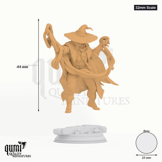 Big Hat Harrison Tabletop-Miniatur (32mm Scale) - 44 mm hoch, 25 mm Base, 1 Körperteil + 1 Base - DM Stash 3D-Druck von Qumi