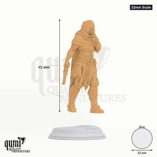 Big Iron tabletop miniature (32mm Scale) - 41 mm tall, 25 mm base, 1+1 part assembly - DM Stash 3D print by Qumi