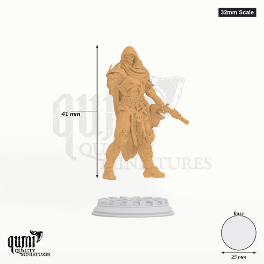 Big Iron Revisit tabletop miniature (32mm Scale) - 41 mm tall, 25 mm base, 1+1 part assembly - DM Stash 3D print by Qumi
