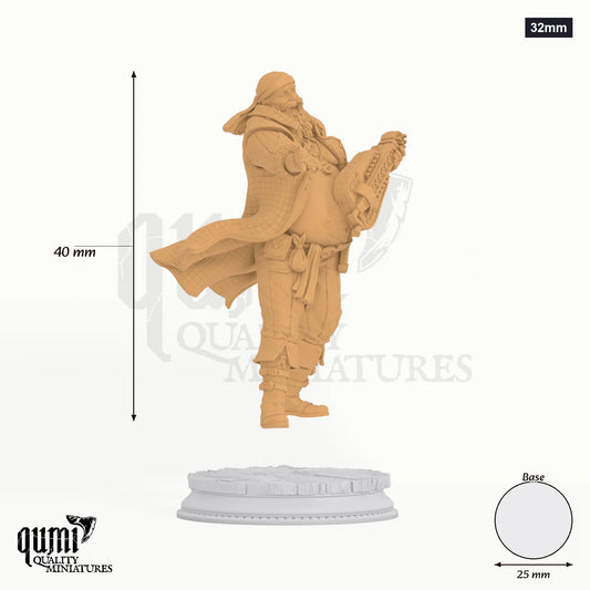 Bossman Bill tabletop miniature (32mm) - 40 mm tall, 25 mm base, 1+1 part assembly - DM Stash 3D print by Qumi