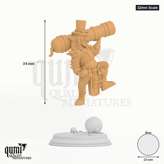 Inventor Brains tabletop miniature (32mm Scale) - 34 mm tall, 25 mm base, 1+1 part assembly - DM Stash 3D print by Qumi