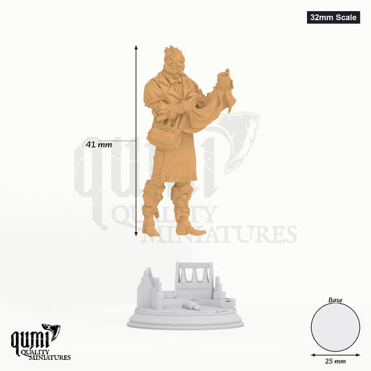 Bartender Brick Tabletop-Miniatur (32mm Scale) - 41 mm hoch, 25 mm Base, 1 Körperteil + 1 Base - DM Stash 3D-Druck von Qumi