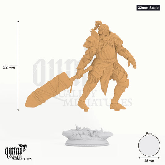 Colossal Executioner Buderim tabletop miniature (32mm Scale) - 52 mm tall, 25 mm base - DM Stash 3D print by Qumi