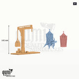 Gibbet Cage Terrain tabletop miniature (V1) - 142 mm tall, 3 part assembly - DM Stash 3D print by Qumi