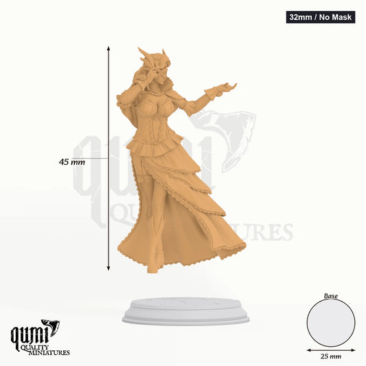 Vampire Courtesan Carmine Tabletop-Miniatur (32mm / No Mask) - 45 mm hoch, 25 mm Base - DM Stash 3D-Druck von Qumi