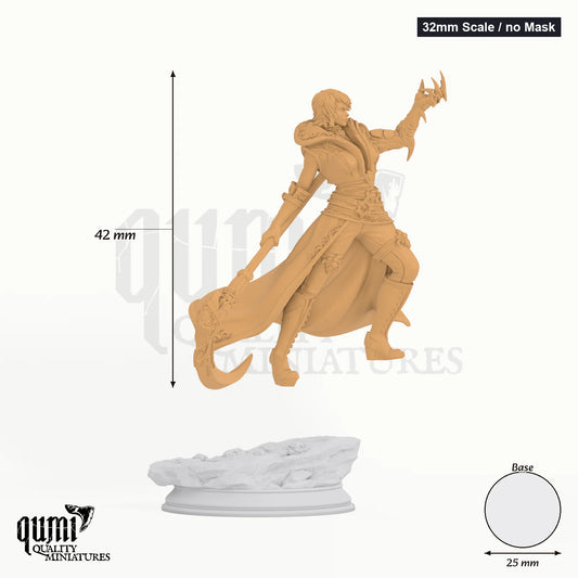 Eldritch Fiend Hunter Catarina Tabletop-Miniatur (32mm Scale / no Mask) - 42 mm hoch, 25 mm Base - DM Stash 3D-Druck von Qumi