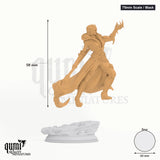 Eldritch Fiend Hunter Catarina tabletop miniature (75mm Scale / Mask) - 98 mm tall, 60 mm base - DM Stash 3D print by Qumi