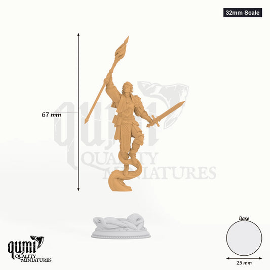 Court Mage Chandler Marks tabletop miniature (32mm Scale) - 67 mm tall, 25 mm base - DM Stash 3D print by Qumi
