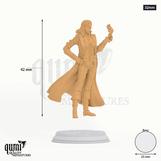 Charlotte-Anne tabletop miniature (32mm) - 42 mm tall, 25 mm base, 1+1 part assembly - DM Stash 3D print by Qumi