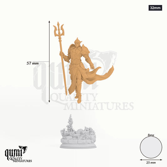 Cylantros tabletop miniature (32mm) - 57 mm tall, 25 mm base, 1+1 part assembly - DM Stash 3D print by Qumi