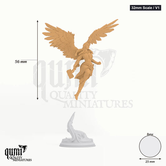 Valkyrie Daughters of Death Tabletop-Miniatur (32mm Scale / V1) - 56 mm hoch, 25 mm Base - DM Stash 3D-Druck von Qumi