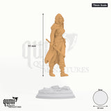 Assassin Delyna tabletop miniature (75mm Scale) - 95 mm tall, 60 mm base, 1+1 part assembly - DM Stash 3D print by Qumi