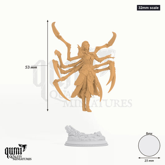 Dirthana Spider Sorceress Tabletop-Miniatur (32mm scale) - 53 mm hoch, 25 mm Base - DM Stash 3D-Druck von Qumi
