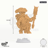 Elki the Wanderer tabletop miniature (75mm Scale) - 113 mm tall, 60 mm base, 1+1 part assembly - DM Stash 3D print by Qumi