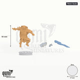Exotic Warrior Embernos tabletop miniature (75mm Scale) - 94 mm tall, 57 mm base - DM Stash 3D print by Qumi