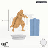 Erik of the Scarlett Road tabletop miniature (75mm / with Shield) - 118 mm tall, 60 mm base - DM Stash 3D print by Qumi