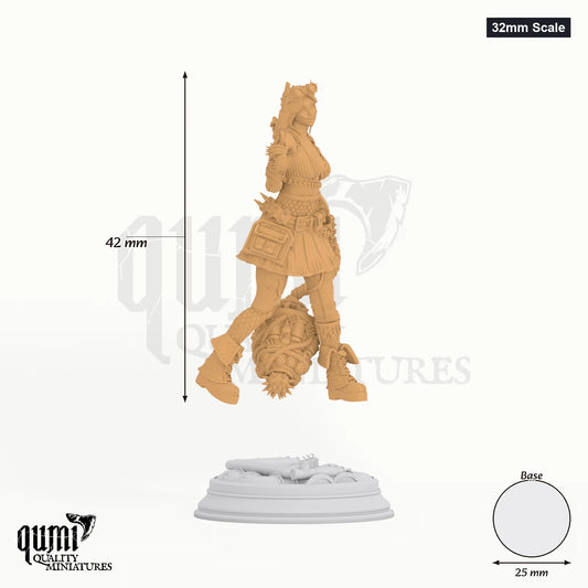 Eryial tabletop miniature (32mm Scale) - 42 mm tall, 25 mm base, 1+1 part assembly - DM Stash 3D print by Qumi