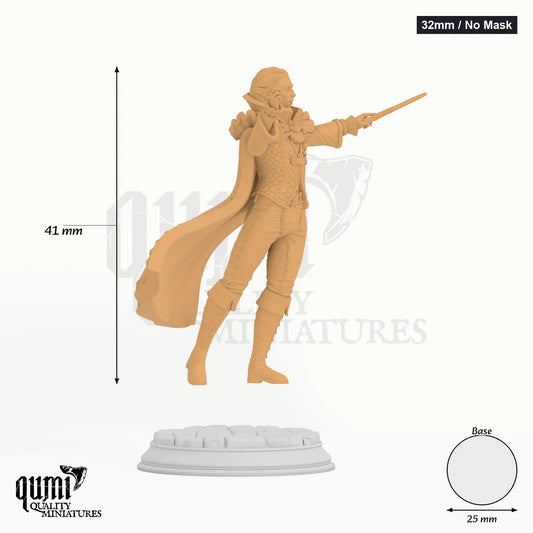 Vampiric Virtuoso Ferdinand Tabletop-Miniatur (32mm / No Mask) - 41 mm hoch, 25 mm Base - DM Stash 3D-Druck von Qumi