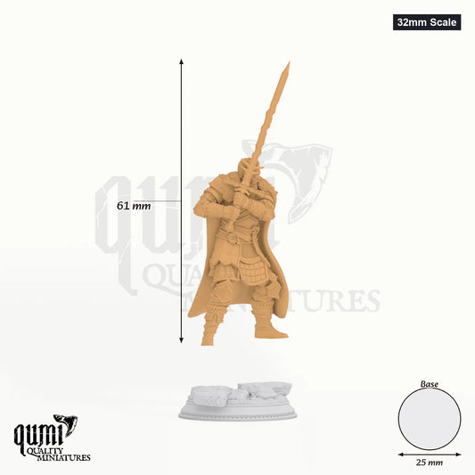 Field Marshal Kurt tabletop miniature (32mm Scale) - 61 mm tall, 25 mm base, 1+1 part assembly - DM Stash 3D print by Qumi