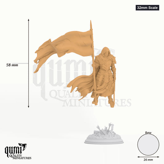 Florian tabletop miniature (32mm Scale) - 58 mm tall, 26 mm base, 1+1 part assembly - DM Stash 3D print by Qumi