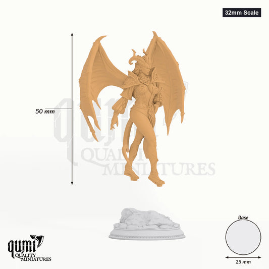 Exotic Fortuna Succubus Tabletop-Miniatur (32mm Scale) - 50 mm hoch, 25 mm Base - DM Stash 3D-Druck von Qumi