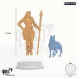 Maiden Frøya tabletop miniature (75mm Scale) - 98 mm tall, 60 mm base, 2+1 part assembly - DM Stash 3D print by Qumi