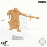Half Orc Vampiric Chef Gunthrak Tabletop-Miniatur (32mm / Mask) - 50 mm hoch, 25 mm Base - DM Stash 3D-Druck von Qumi