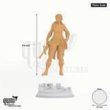 Lieutenant Gwendole tabletop miniature (75mm Scale) - 94 mm tall, 60 mm base, 1+1 part assembly - DM Stash 3D print by Qumi