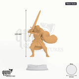 Harias of the Borderlands tabletop miniature (75mm Scale) - 126 mm tall, 60 mm base - DM Stash 3D print by Qumi