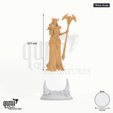 Fanatsy Maiden Hel tabletop miniature (75mm Scale) - 103 mm tall, 59 mm base, 1+1 part assembly - DM Stash 3D print by Qumi