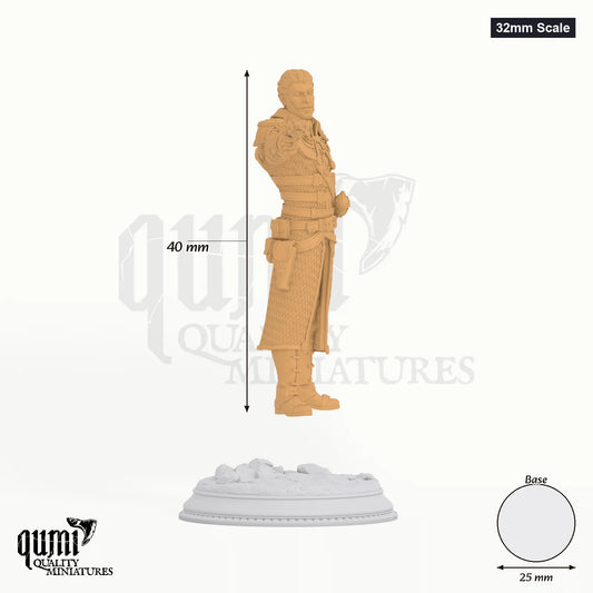 Lorthren tabletop miniature (32mm Scale) - 40 mm tall, 25 mm base, 1+1 part assembly - DM Stash 3D print by Qumi