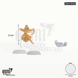 Exotic Warrior Hudin tabletop miniature (32mm Scale) - 35 mm tall, 25 mm base, 1+3 part assembly - DM Stash 3D print by Qumi
