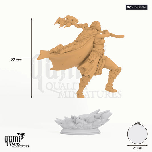 Ice Heart tabletop miniature (32mm Scale) - 50 mm tall, 25 mm base, 1+1 part assembly - DM Stash 3D print by Qumi