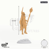 Priestess Ilisyia tabletop miniature (75mm Scale) - 116 mm tall, 60 mm base, 1+1 part assembly - DM Stash 3D print by Qumi