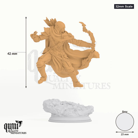 Indua Ne tabletop miniature (32mm Scale) - 42 mm tall, 25 mm base, 1+1 part assembly - DM Stash 3D print by Qumi