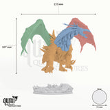 The Jabberwock tabletop miniature - 107 mm tall, 155 mm wingspan, 76 mm base, 4+1 part assembly - DM Stash 3D print by Qumi