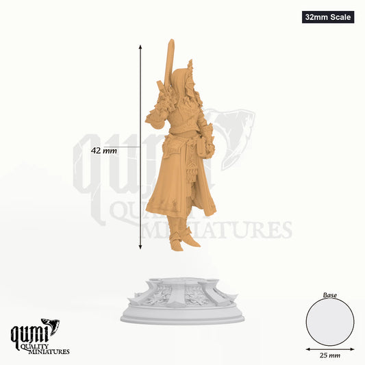 Johanna Saffron the Pious tabletop miniature (32mm Scale) - 42 mm tall, 25 mm base - DM Stash 3D print by Qumi