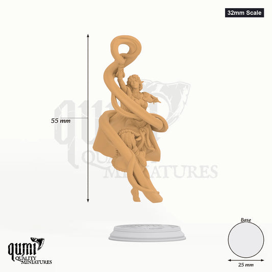 Sorcereress Juri Tabletop-Miniatur (32mm Scale) - 55 mm hoch, 25 mm Base, 1 Körperteil + 1 Base - DM Stash 3D-Druck von Qumi