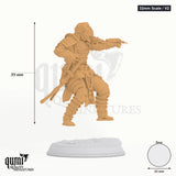 Kazuhira Orochi tabletop miniature (32mm Scale / V2) - 39 mm tall, 30 mm base, 1+1 part assembly - DM Stash 3D print by Qumi
