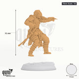 Kazuhira Orochi tabletop miniature (75mm Scale / V2) - 91 mm tall, 70 mm base, 1+1 part assembly - DM Stash 3D print by Qumi