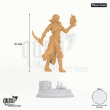Kira tabletop miniature (75mm Scale) - 92 mm tall, 60 mm base, 1+1 part assembly - DM Stash 3D print by Qumi