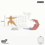 Kitarlia tabletop miniature (32mm Scale) - 48 mm tall, 26 mm base, 3+1 part assembly - DM Stash 3D print by Qumi