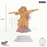 Kitarlia tabletop miniature (75mm Scale) - 85 mm tall, 61 mm base, 3+1 part assembly - DM Stash 3D print by Qumi
