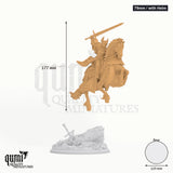 Jeanne du Lac tabletop miniature (75mm / with Helm) - 177 mm tall, 119 mm base, 1+1 part assembly - DM Stash 3D print by Qumi