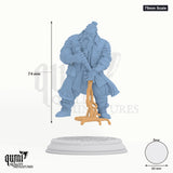 Korgrin Bloodstone tabletop miniature (75mm Scale) - 74 mm tall, 60 mm base, 2+1 part assembly - DM Stash 3D print by Qumi