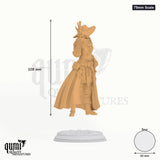 Lady Cirilia tabletop miniature (75mm Scale) - 108 mm tall, 60 mm base, 1+1 part assembly - DM Stash 3D print by Qumi